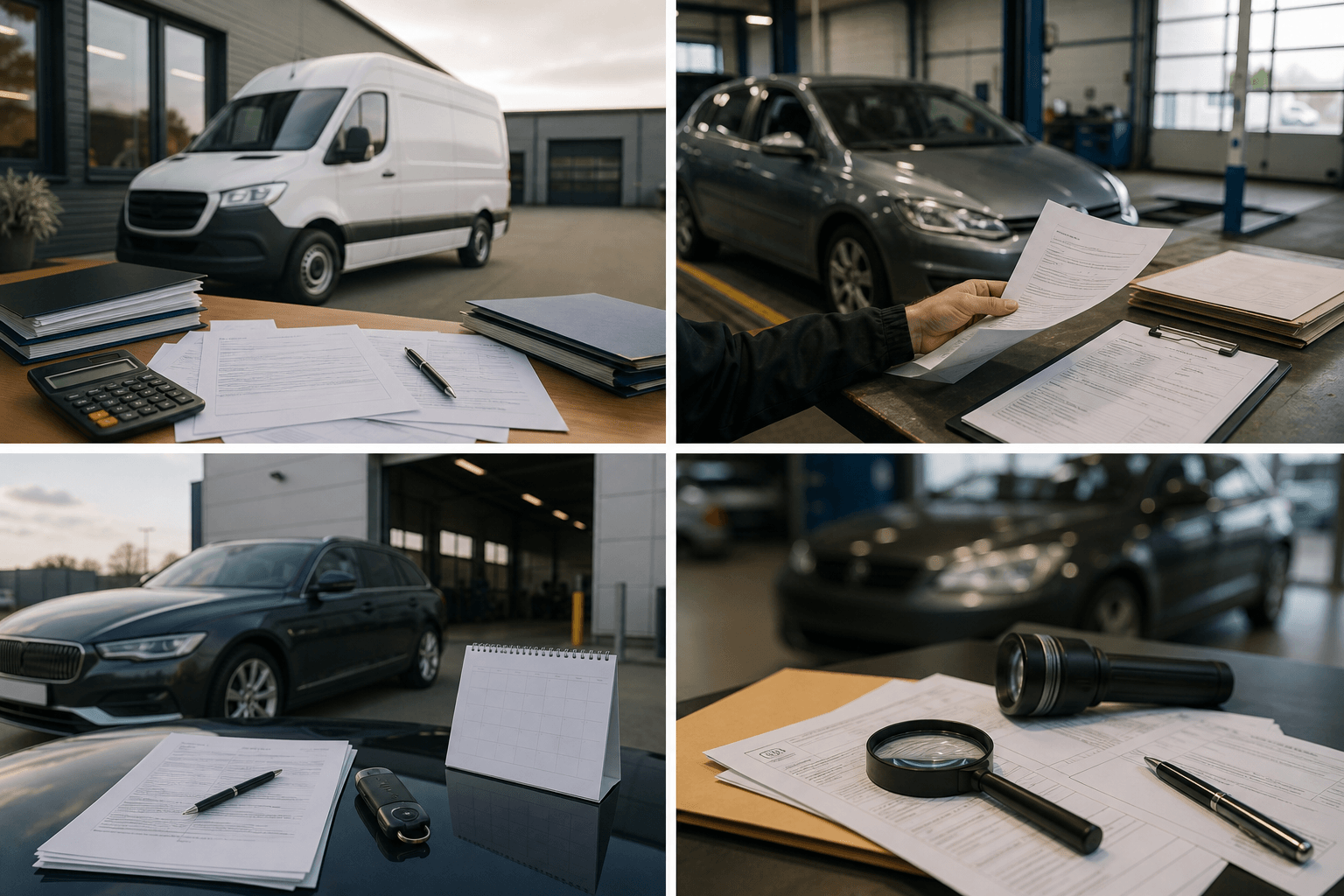 Zakelijke bestelauto importeren met generieke btw- en BPM-documenten op een werkplaatsbureau